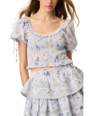 LoveShackFancy Molly Top - Gray