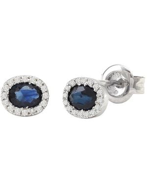 Gemstones 0.49 Ct. Tw. Diamond & Sapphire 14K Earrings - Blue