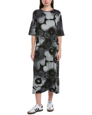 Marimekko Rento Akvarelli Unikko Midi Dress - Black