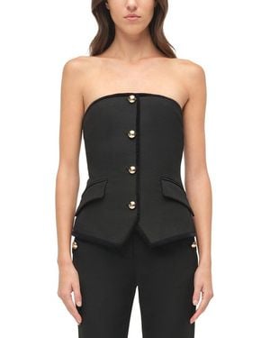 Jonathan Simkhai Cambrie Bustier Top - Black