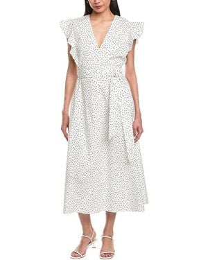 Garrie B V-Neck Midi Dress - White