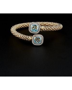 Italian Gold 14K Topaz Bangle - Black