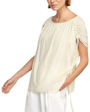 MODERN CITIZEN Akari Semi-Sheer Gathered-Shoulder Blouse - Natural