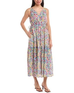 Stella Parker Drawstring Side Tie Maxi Dress - Multicolour