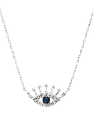 Gemstones 0.23 Ct. Tw. Diamond & Sapphire 14K Necklace - White