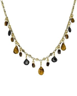 Rachel Reinhardt Jewelry Gemstone Droplet Necklace - Metallic