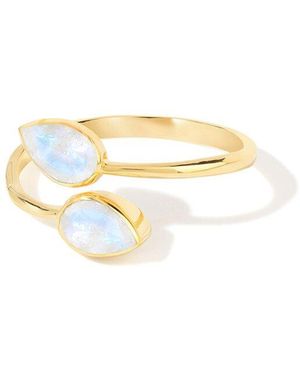 TIRAMISU 14K Over 1.03 Ct. Tw. Moonstone Bypass Ring - White