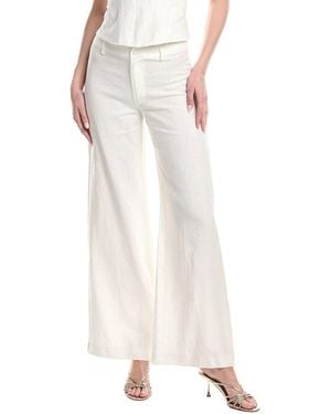 Bardot Serafina Linen Mid Rise Pant - White