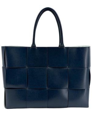Bottega Veneta Calfskin Large Arco Tote (Authentic Pre-Loved) - Blue