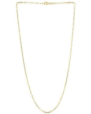 Italian Gold 14K Plated Paperclip Chain Necklace - White