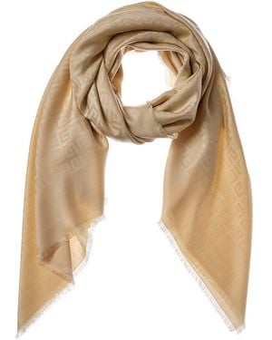 Givenchy 4G All Over Blended Silk & Wool Scarf - Natural
