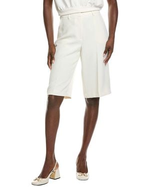 Kenneth Cole Fly Front High-Rise Boyfriend Long Short - White