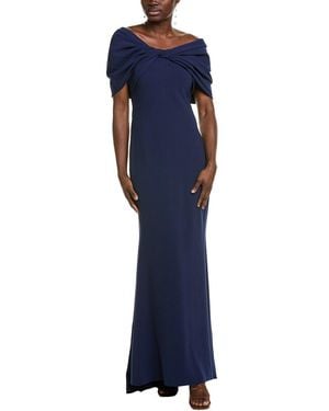 Badgley Mischka Twist Drape Gown - Blue