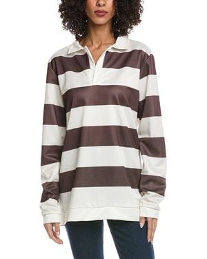Madison Miles Stripe Polo Shirt - White