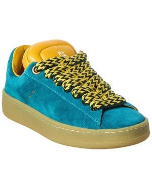 Lanvin Curb Lite Suede & Leather Trainer - Blue