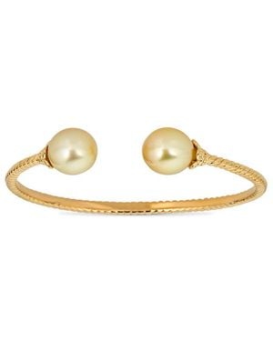Belpearl 18k Over Silver 10mm South Sea Golden Bangle Bracelet - Metallic