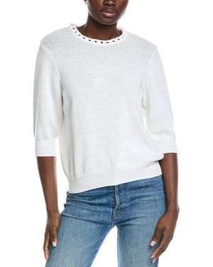 Autumn Cashmere Crocheted Jumper - White