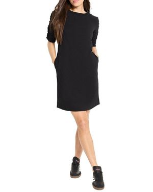 NIC+ZOE Ruched Elbow Sleeve Dress - Black