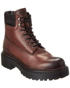 Prada Re-Nylon & Leather Work Boot - Brown