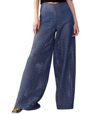 Cynthia Rowley Birdcage Linen Pant - Blue