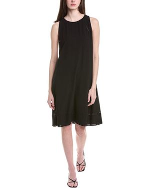 Eileen Fisher Round Neck Silk Midi Dress - Black