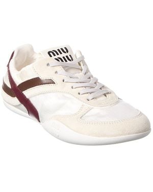 Miu Miu Suede-Trim Trainer - White