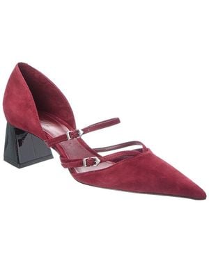 SCHUTZ SHOES Rue Suede Pump - Red