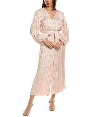 Tahari Soft Pleat Jumpsuit - Natural