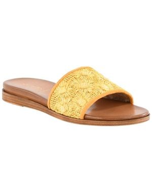 Seychelles Dakota Raffia & Leather Slide - Yellow