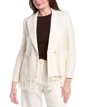 Peserico Tweed Fringe Jacket - White