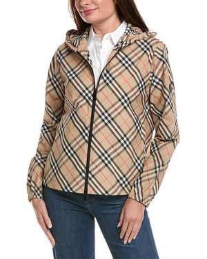 Burberry Check Winderbreaker - Brown
