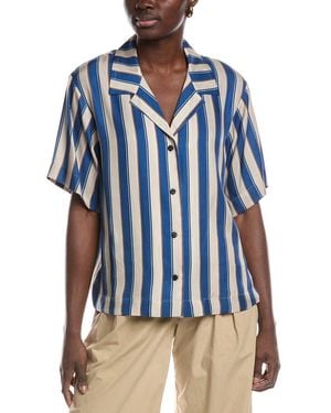 Rag & Bone Declan Silk-Blend Shirt - Blue