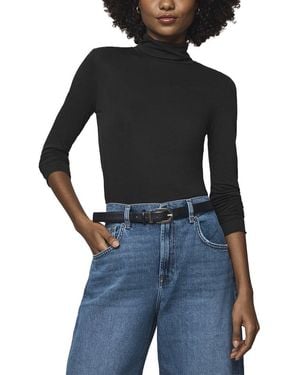 Splendid Bamboo Turtleneck Top - Black