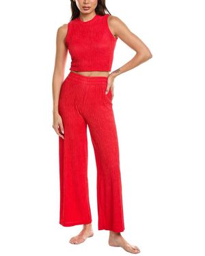 Marion 2Pc Crinkled Plisse Lounge Set - Red