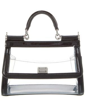 Dolce & Gabbana Kim Sicily Small Vinyl & Patent Satchel - White