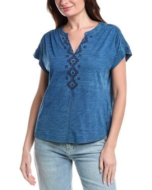 Tommy Bahama Dani Jersey Cross Stitch T-Shirt - Blue