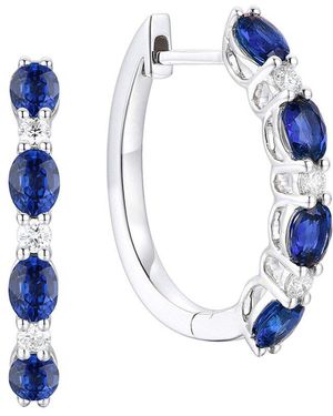 Gregg Ruth 14K 1.73 Ct. Tw. Diamond & Sapphire Huggie Earring - Blue