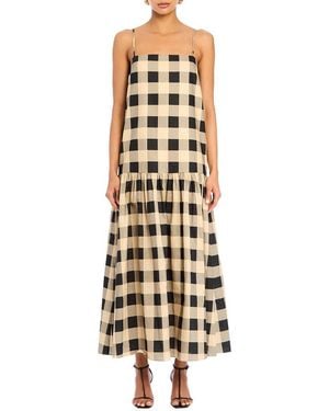 SER.O.YA Seroya Aydan Linen-Blend Maxi Dress - Metallic