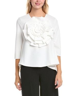 Gracia Flower Top - White