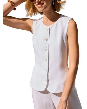 J.McLaughlin Dune Linen-Blend Vest - White