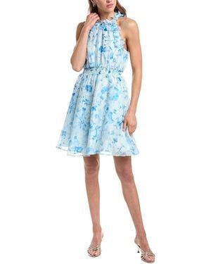 Hale Bob Nala Silk & Linen-Blend Dress - Blue