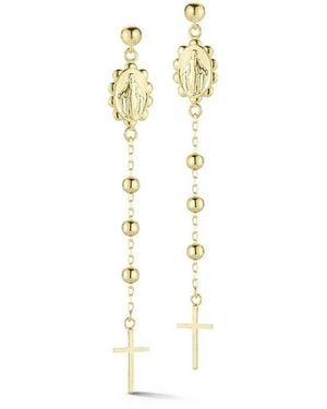 Glaze Jewelry Silver Rosary Drop Earrings - Metallic
