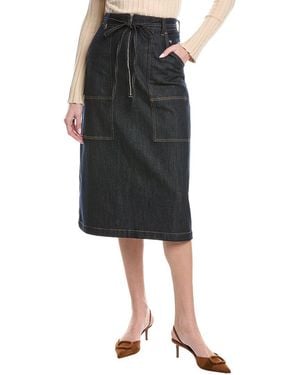 Gracia Ribbon A-Line Denim Skirt - Black