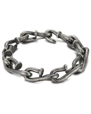 jean claude Stainless Steel Lucky Nail Bangle Bracelet - Metallic
