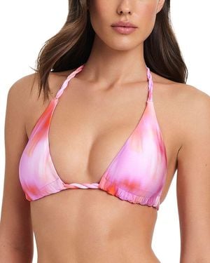 Red Carter Flare Gun Ombre Triangle Top - Pink