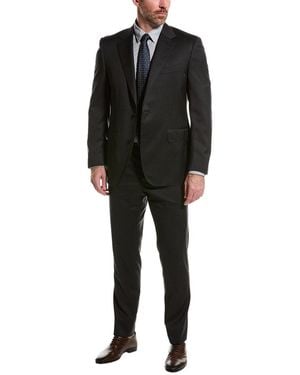 Canali Wool Suit With Flat Front Pant - Black