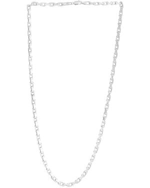 Italian Silver French Cable Chain Necklace - White