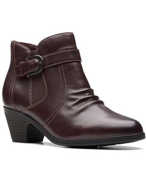 Clarks Emily2 Opal Leather Bootie - Brown
