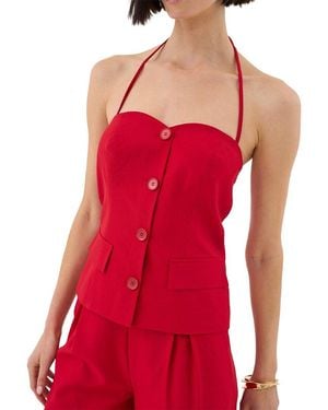 Extro & Vert Halter Neck Co-ord Top - Red