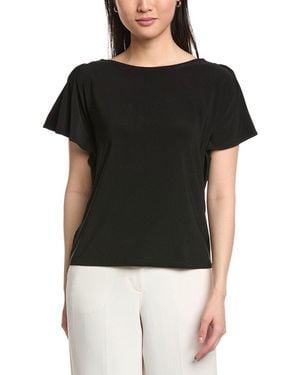 Anne Klein Cascade Flutter Sleeve Top - Black